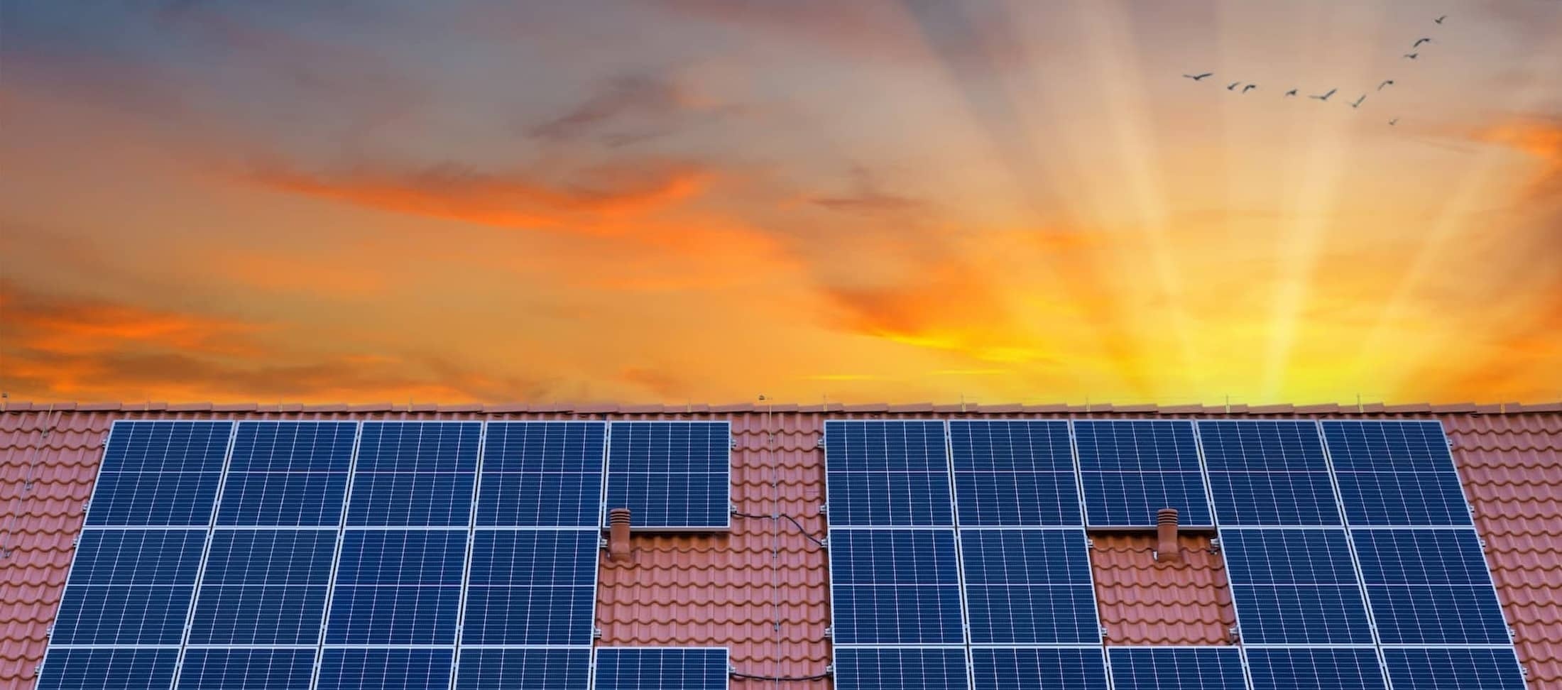 Solar panels on a roof